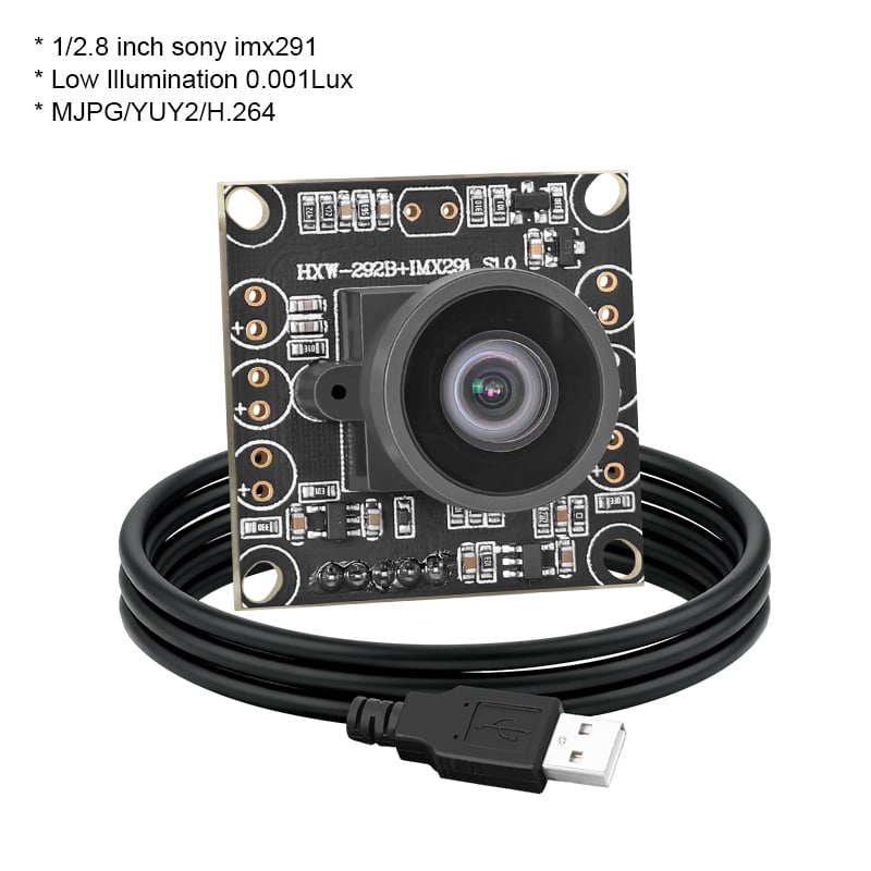 IMX291 1080P HD Low Light 0.001Lux Starlight night vision MJPG/YUY2/H.264 2MP USB Industrial camera module
