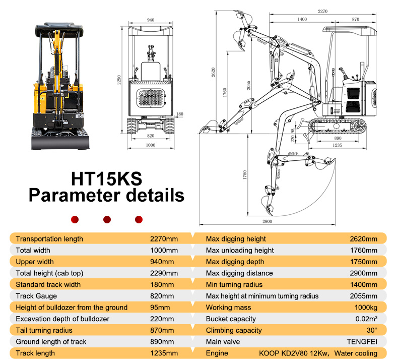 HT-15KS Mini Excavators