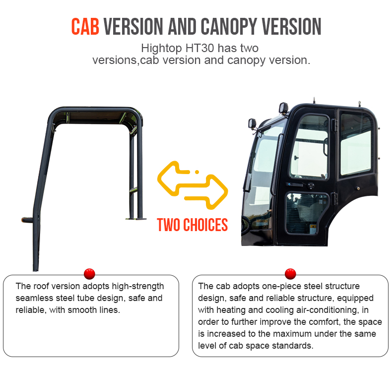 HT30 3T Mini Excavator With Closed Cab