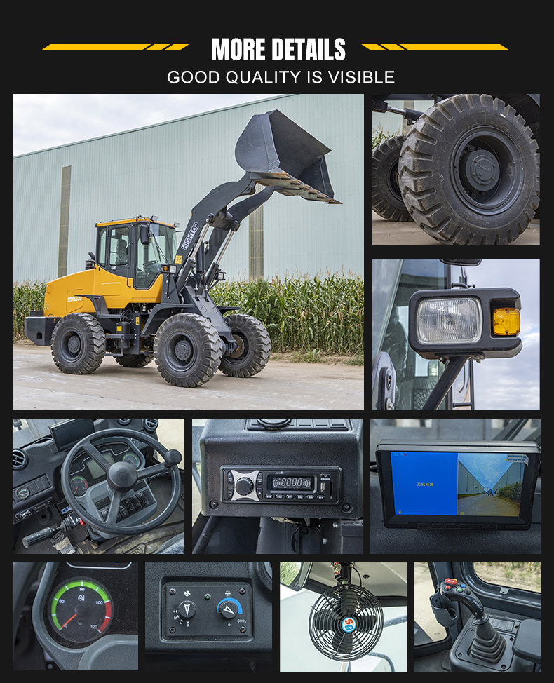 HTWL320 Wheel Loader More Details - Cabin Interior, Steering Wheel, Instrument Panel, AC Controls, Rearview Monitor, Joystick.jpg