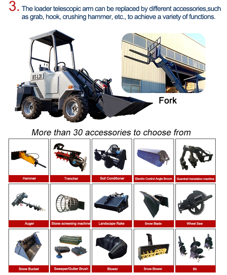 HT-L28 telescopic arm mini loader