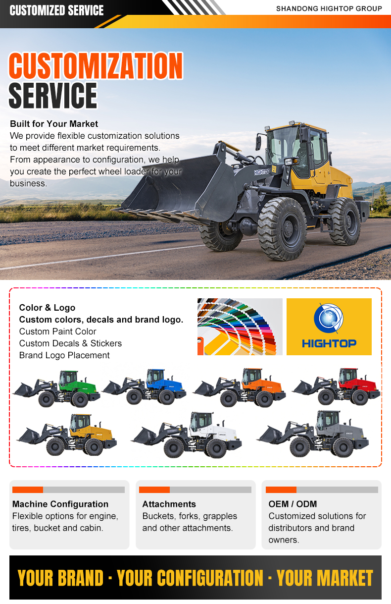 HTWL320 Wheel Loader Customization Service - Custom Colors, Decals, Logo Placement, Machine Configuration, Attachments, OEMODM Solutions.jpg