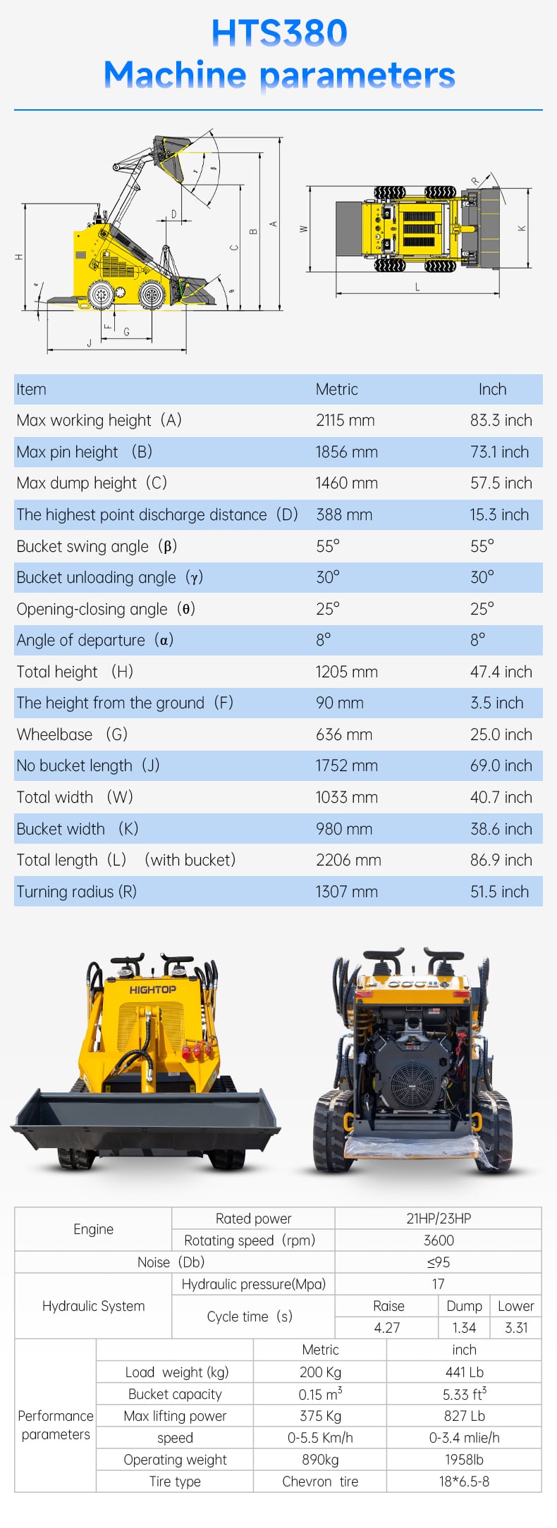 HTS380 Mini Skid Steer Loader