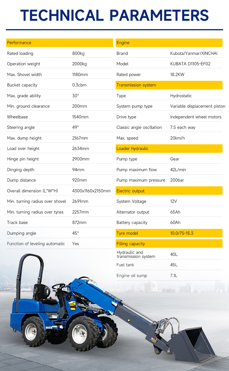 HT180 Mini wheel loader