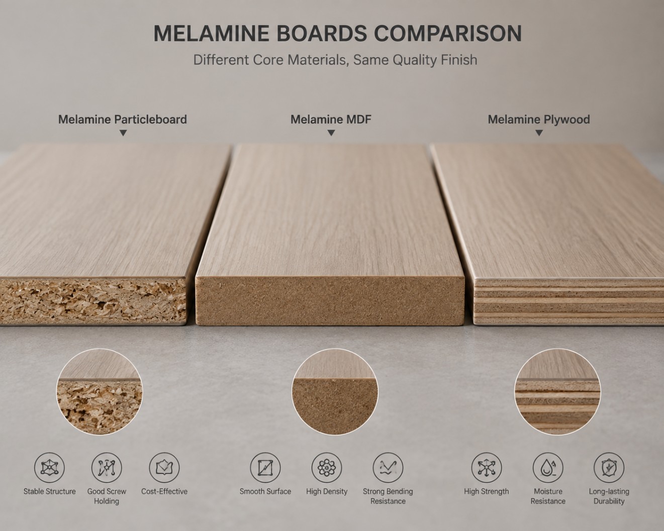 Detailed Explanation of Melamine Boards: How to Choose the Right Substrate (Particleboard/MDF/Plywood)