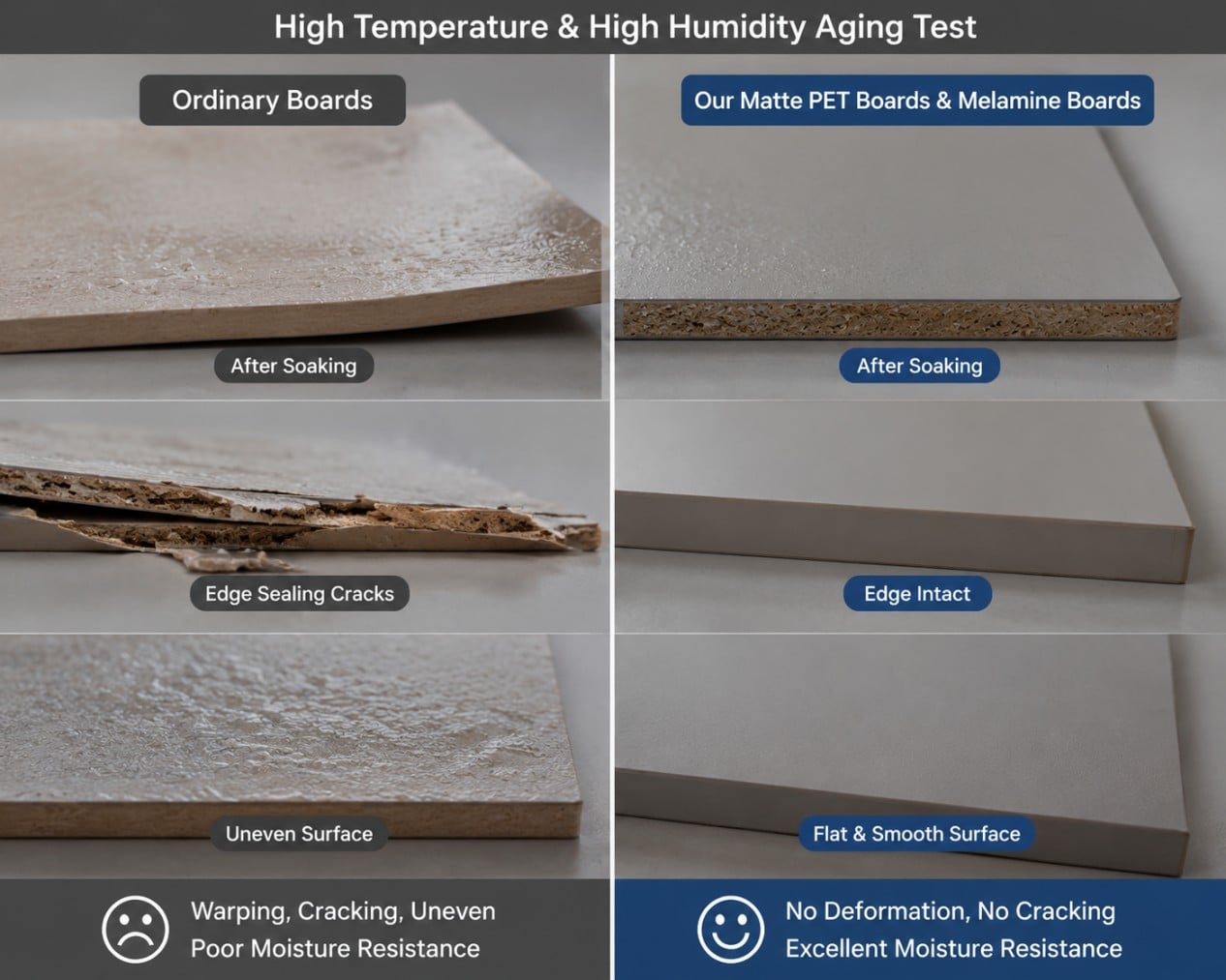 2026 Overseas Furniture Board Trend: Matte PET Boards & Melamine Boards with Professional Weather-resistant Technology
