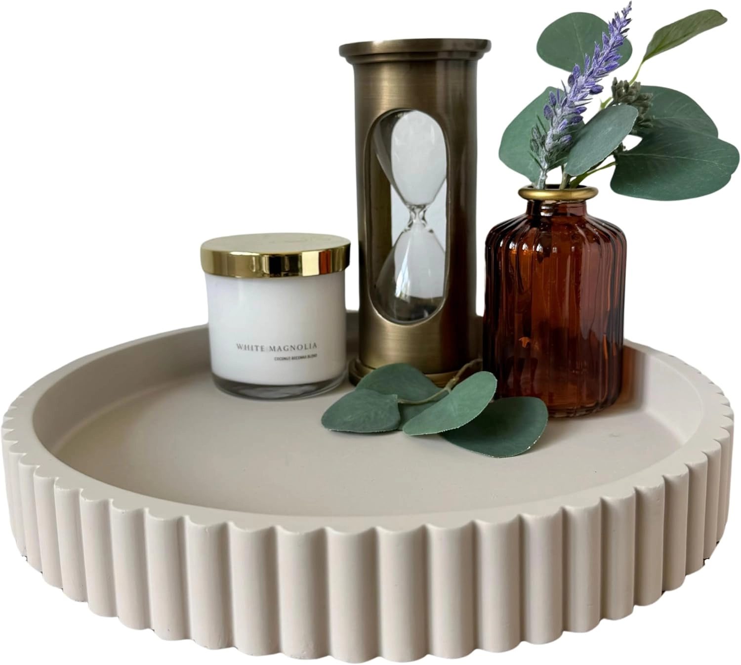 Round Decorative Candle Coffee Table Trays