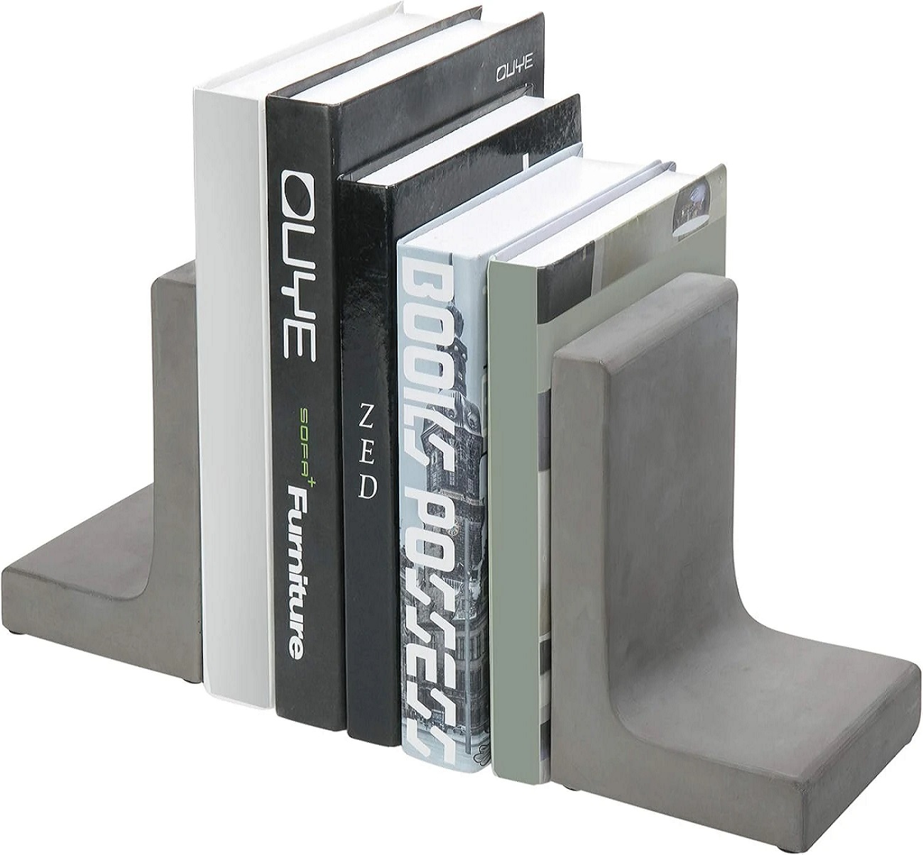 Concrete Decorative Bookends for Bookshelf