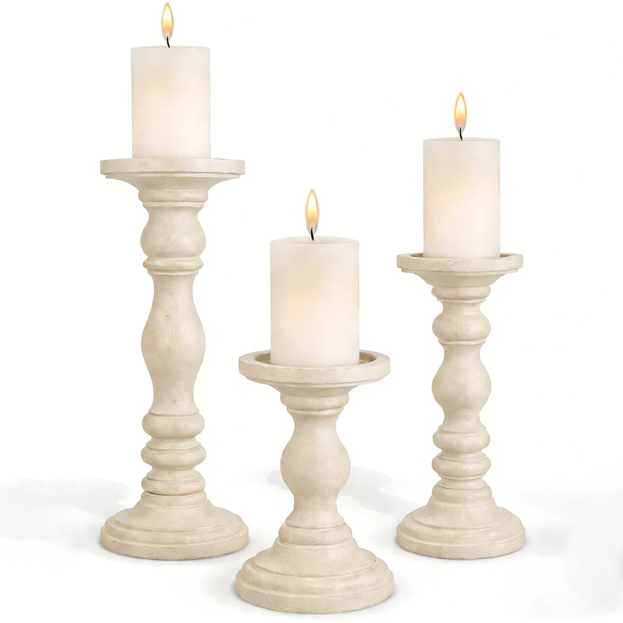 Black White Tall Pillar Candlesticks Holder Custom Colorful