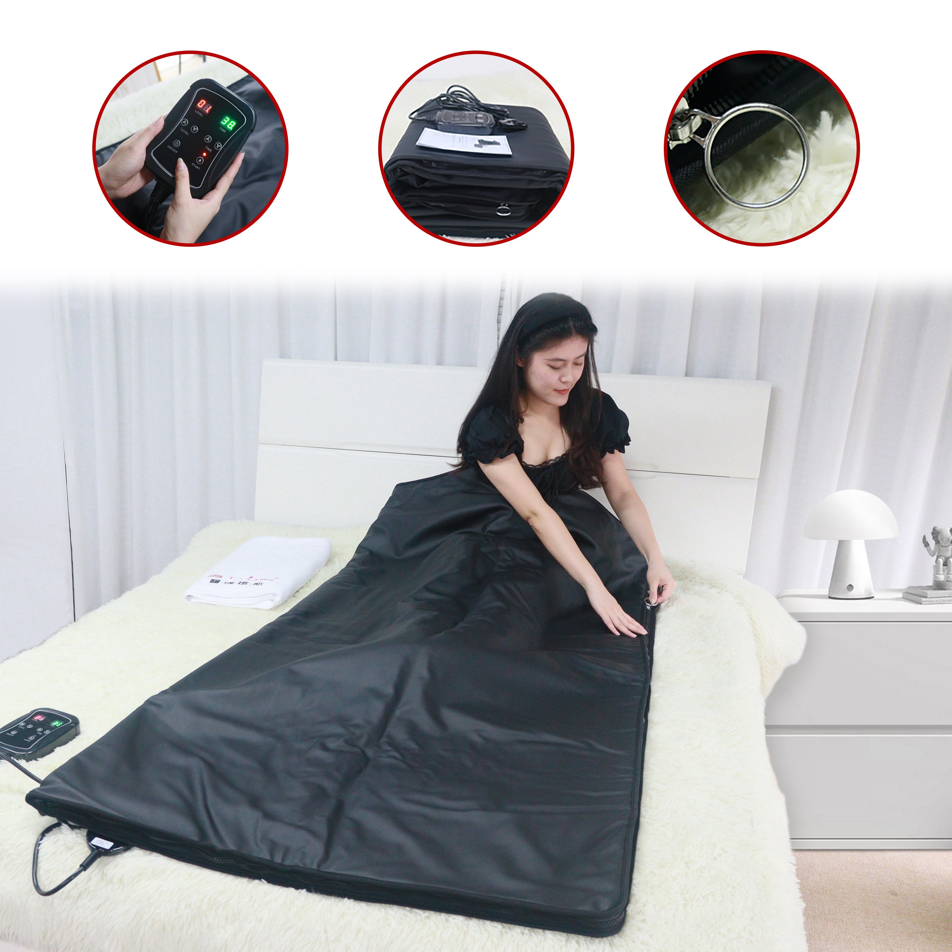 FIR sauna blanket-zipper design BW-801
