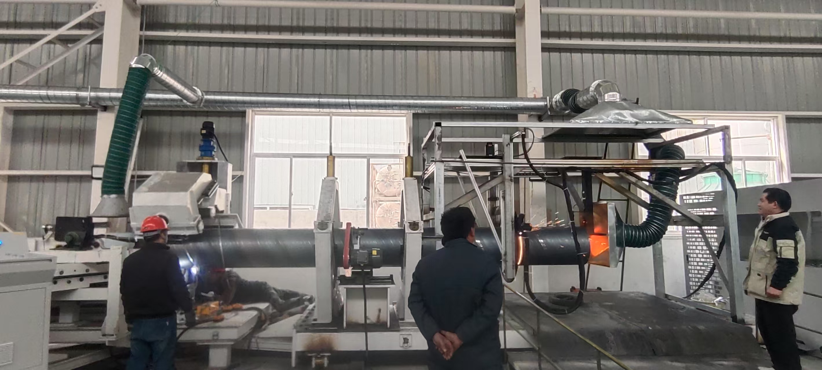 Steel Drum Spiral Welded Pipe Machine; Short pipes of inner core of aluminum or steel coil  
