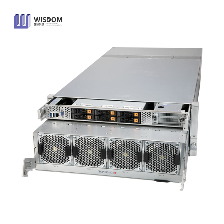 خادم رف Supermicro GPU A+ AS-4124GO-NART A100 ذو 8 وحدات معالجة رسومية بحجم 4U