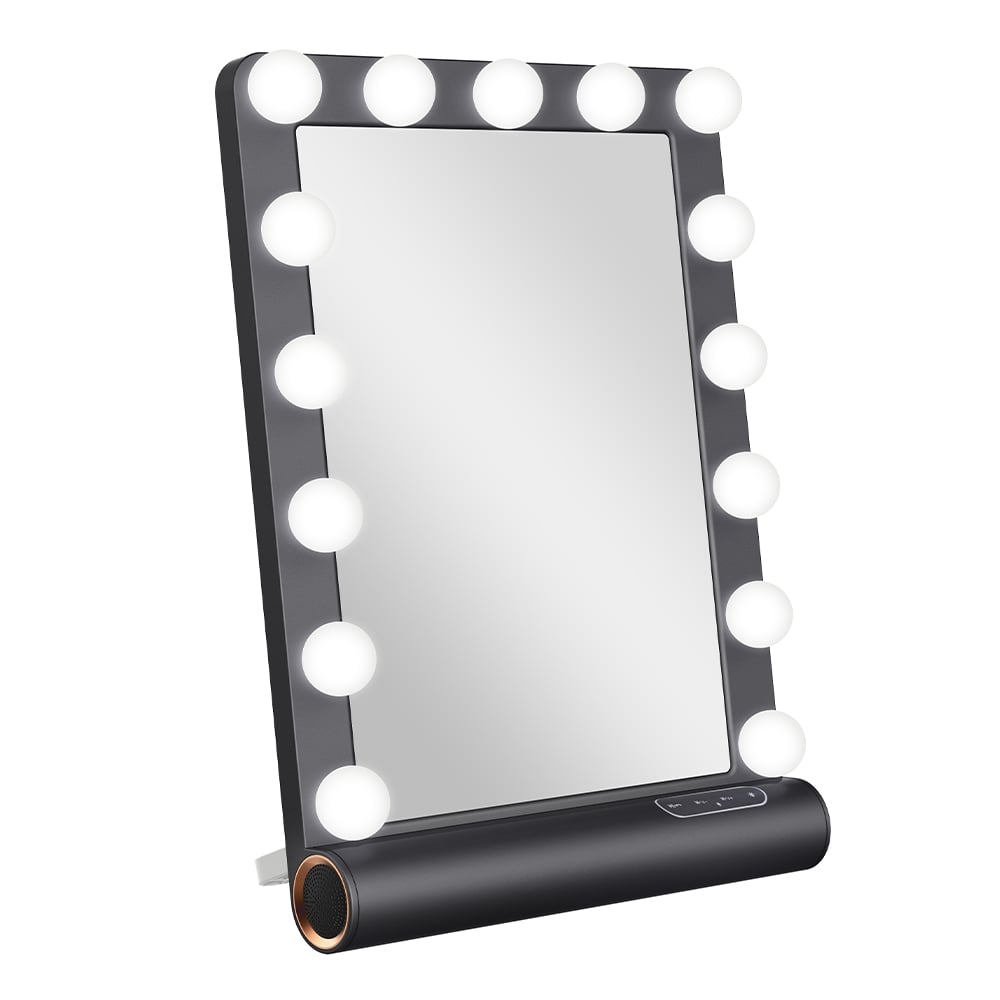 Bluetooth Hollywood LED Makeup Mirror with Custom Voice Control Lighting for Beauty Retail and OEM Projects