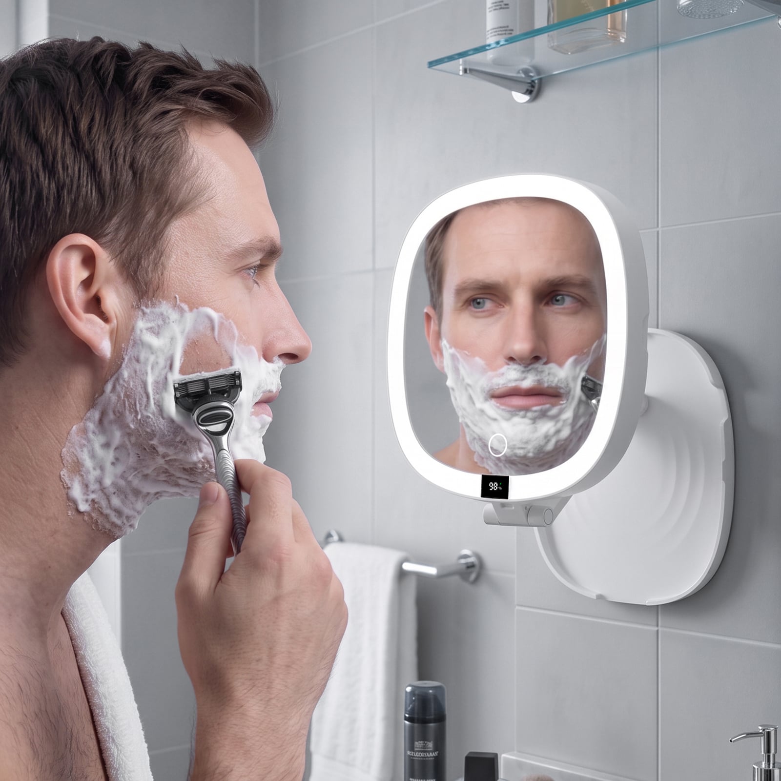 POWERME Introduces BM-2609 Lighted Travel Makeup Mirror with Foldable Design and Wall-Mounted Use