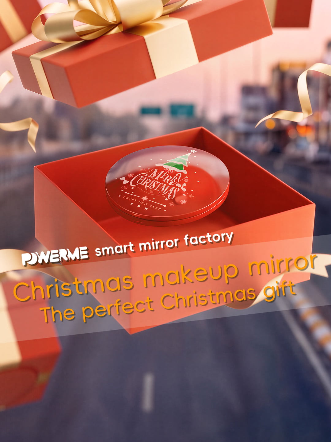 POWERME Showcases a Christmas LED Compact Mirror for Holiday Beauty Gifting