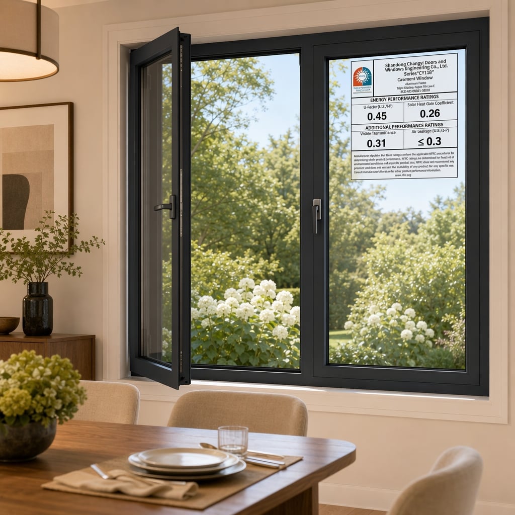 Aluminum Alloy Inward Casement Window Good Heat Preservation For Commercial Building Facade Installation Modern Style 