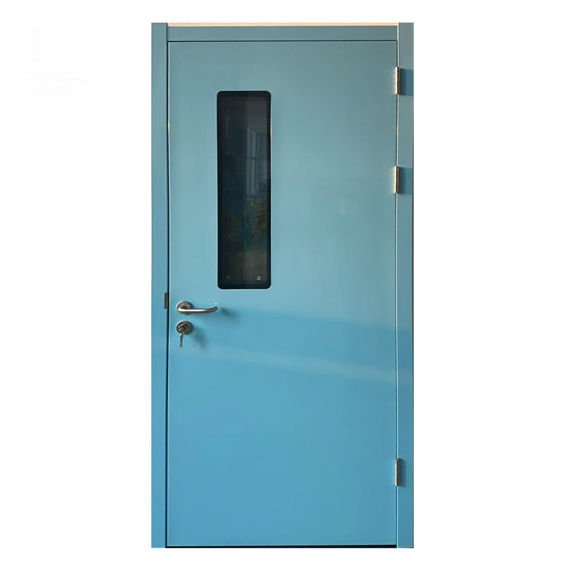 Sleek Handle Sets and Finishes for a Modern Steel Door
