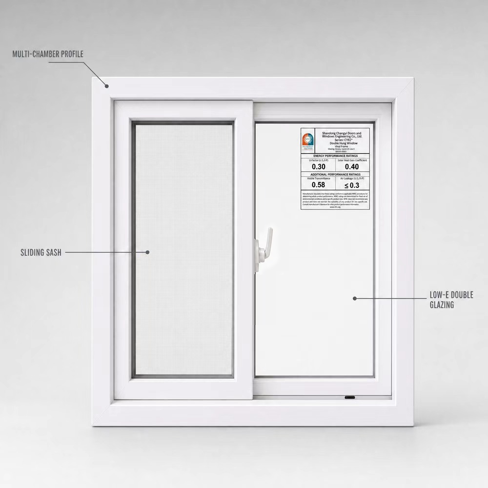 Modern Double Glazed Aluminum Slided Windows Screen Glass Soundproof Hurricane Proof Sliding Window for Villas
