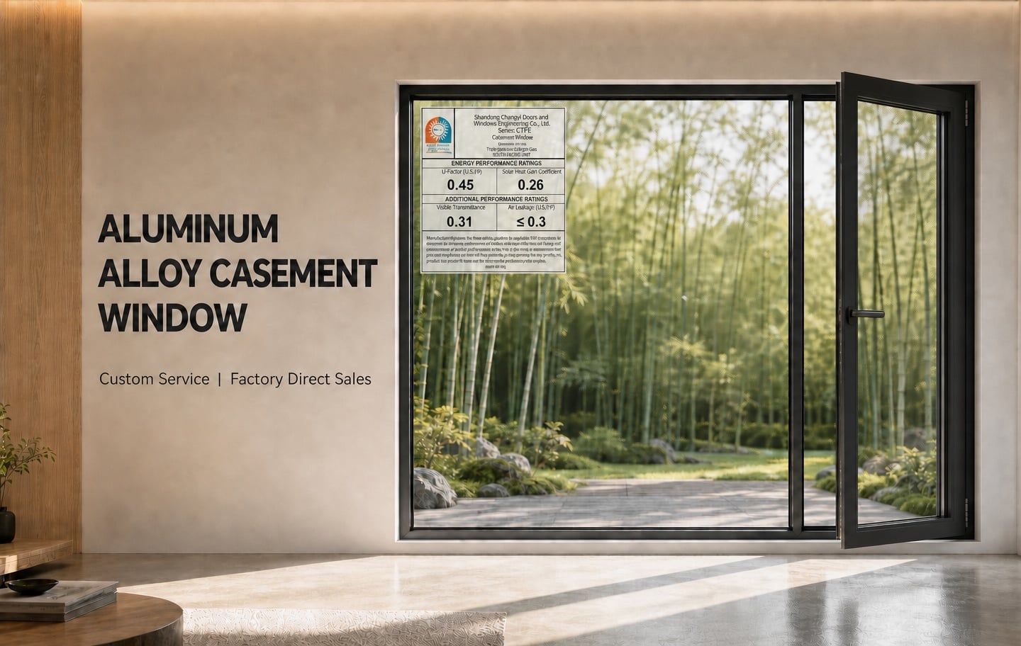 NFRC Certified Custom Aluminum Out Swing Window