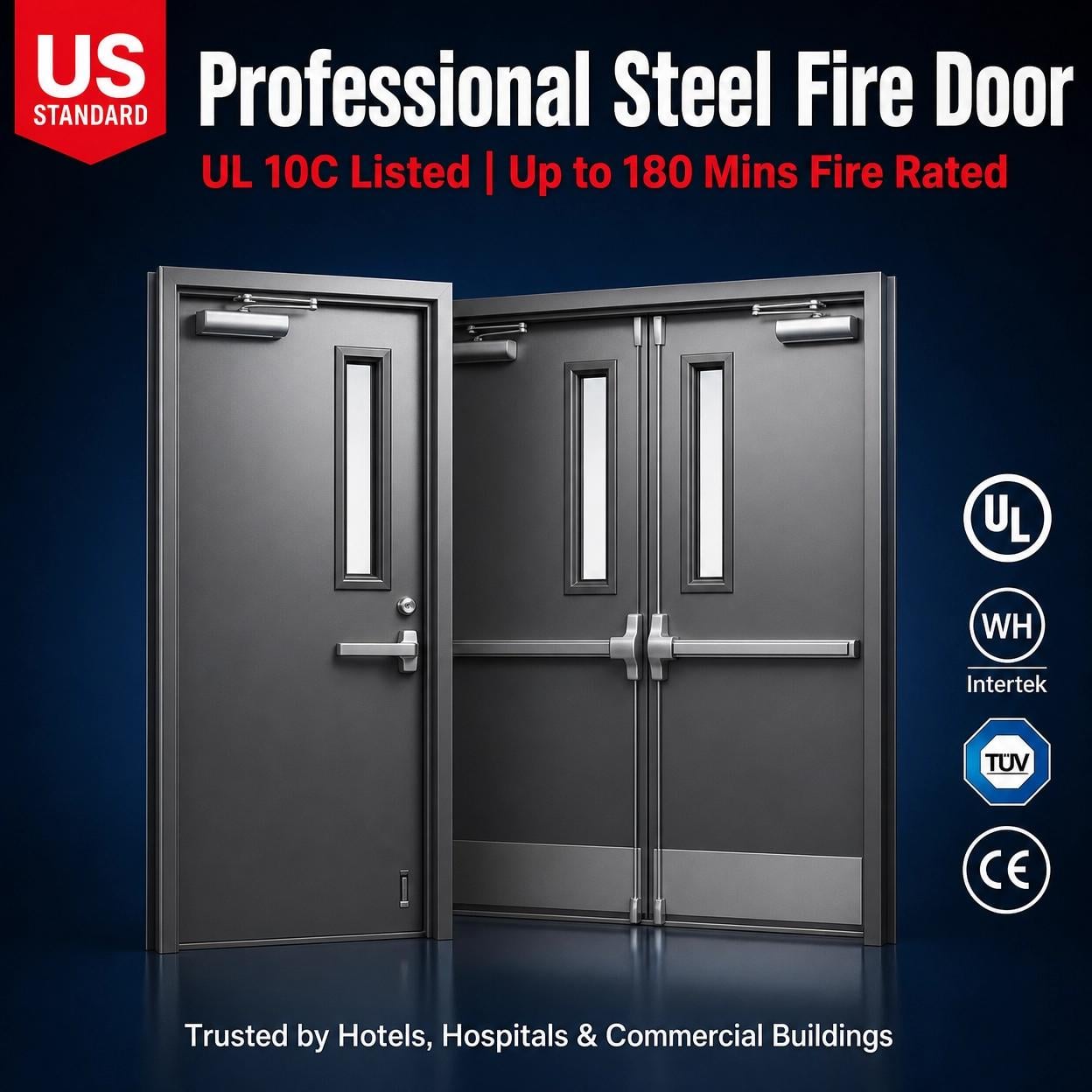 CHANGYI Certified Steel Fire Door Systems for North America