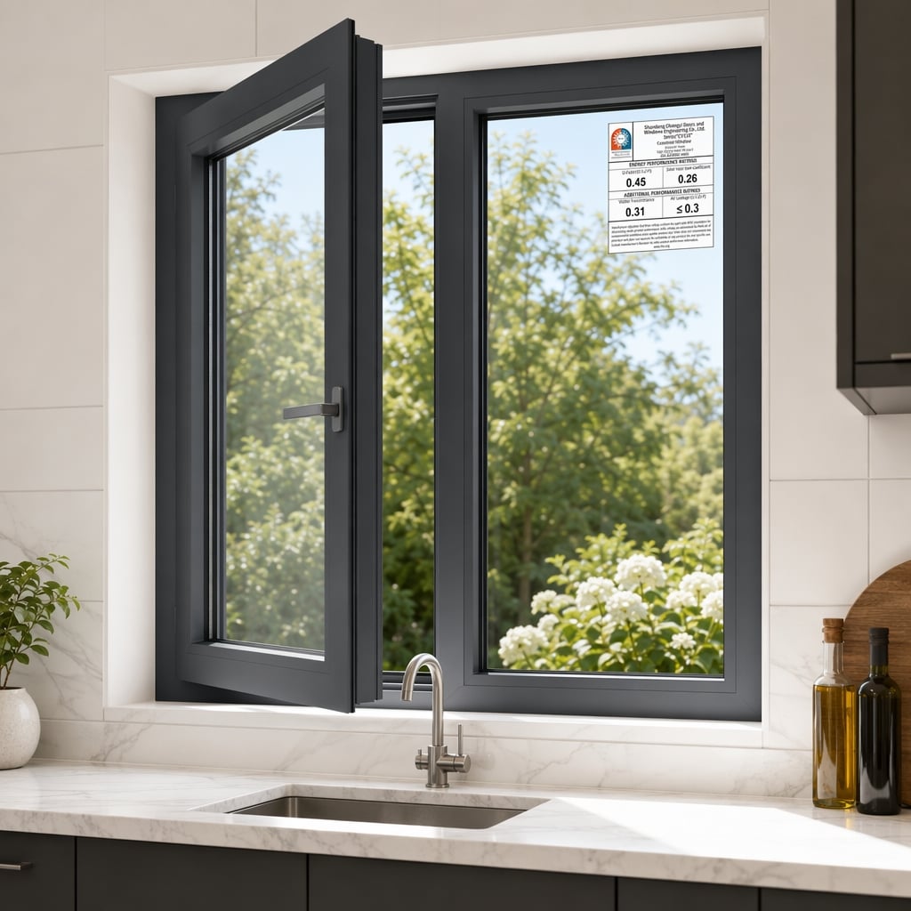 Durable Aluminum Casement Window With Multi Point Lock Security Design For Home Decoration And New Building