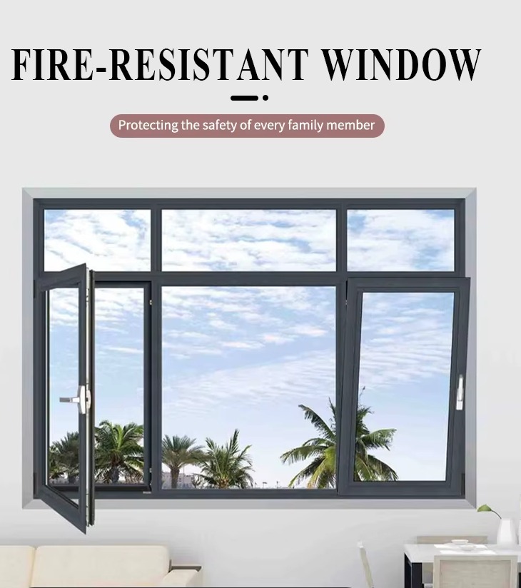 Cheap Price Push Out Fire Resistant Aluminum with Blind Casement Window manufacture