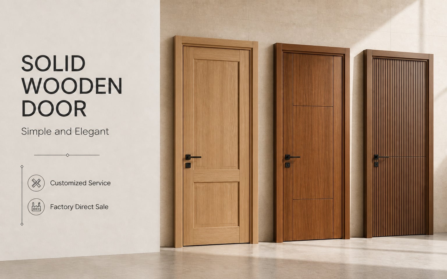 American-Style Wood Door Production Detail Display