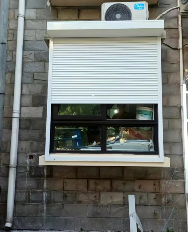 Commercial building windproof roll up shutter door application