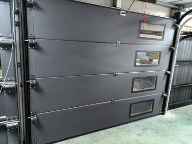 Modern garage door complete assembly with automatic lifting system