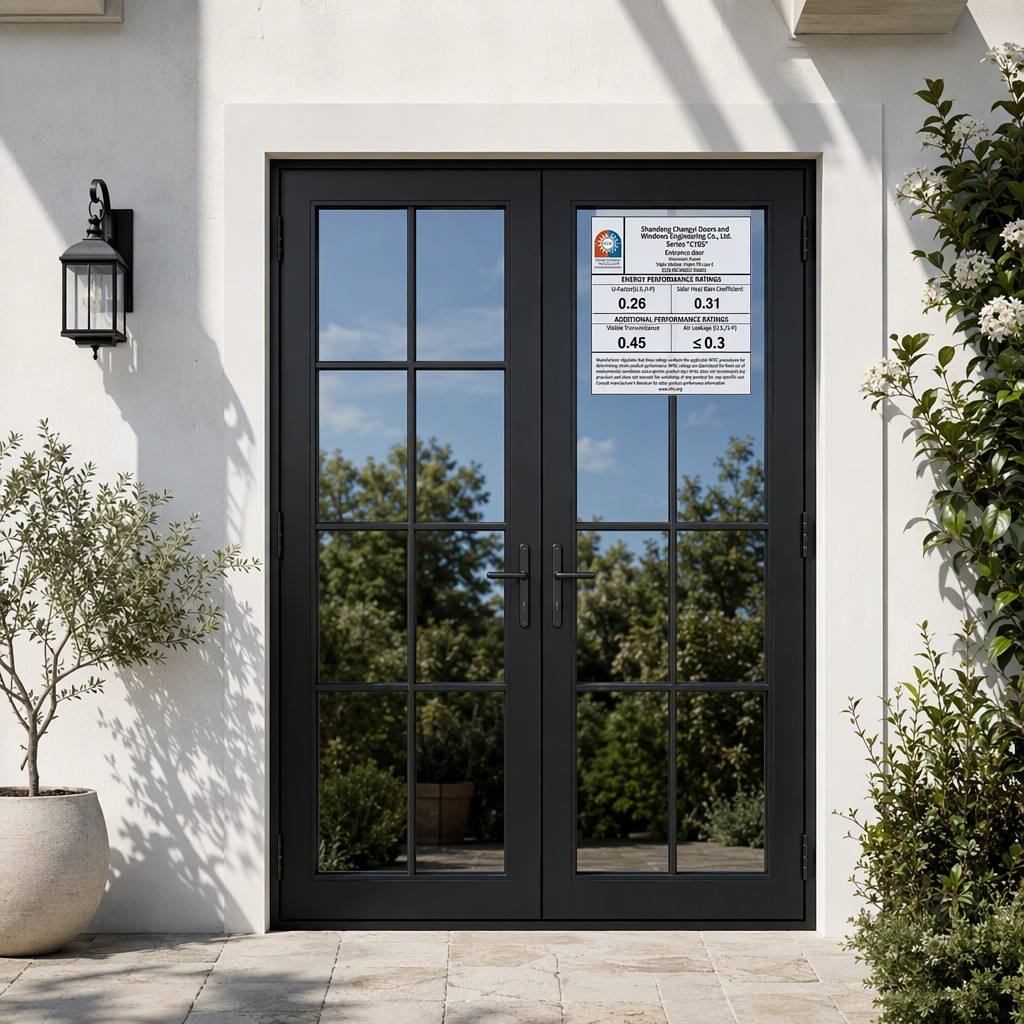Factory Thermal Break Aluminum French Casement Door Multipoint Locking System CE NFRC Certified For Villa Exterior Entrance