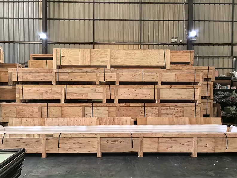 Residential garage door container loading for international shipment