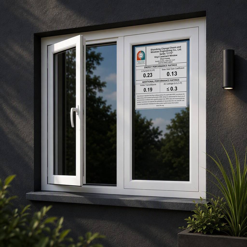 Chang Yi NFRC certification Wholesale House Glass windows Latest French Vinyl  Tempered Glass Window Vinyl  Casement windows