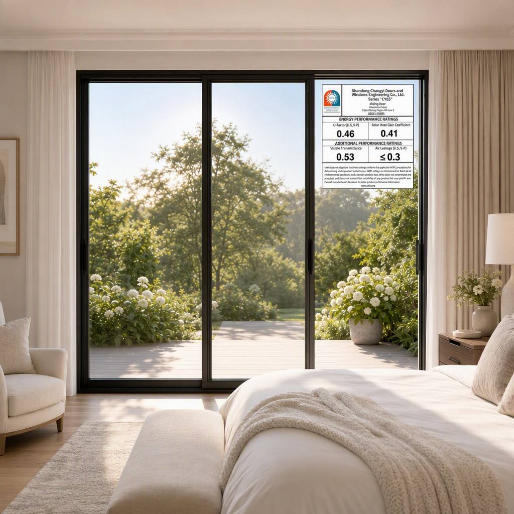 Aluminum Sliding Door Features smooth ball-bearing rollers and NFRC-certified low-E insulating glass for quiet operation and superior thermal performance.