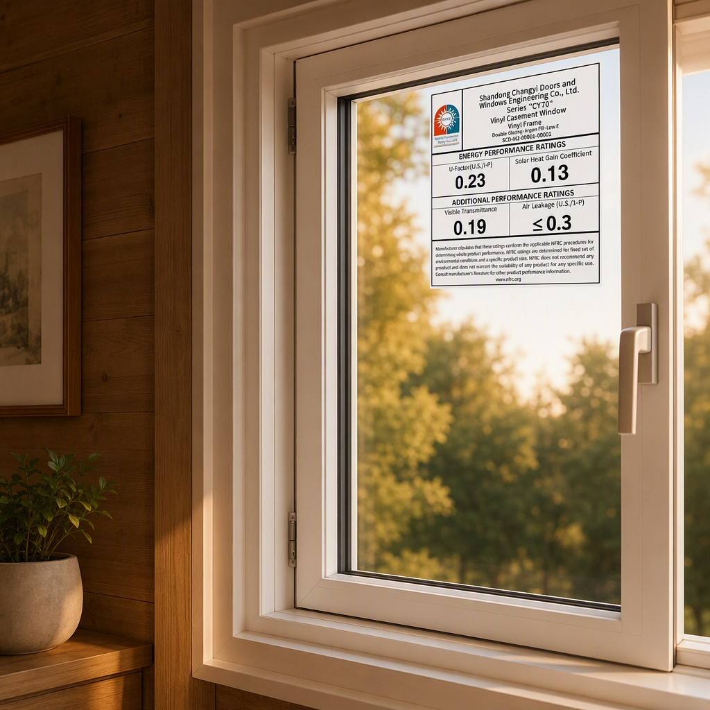 CE Vinyl Casement Window High Air Tightness Custom Size For Apartment And Villa Construction