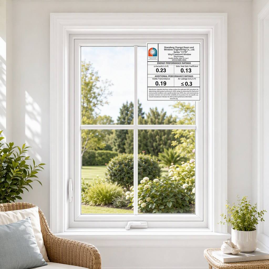 Vinyl Hand Cranked Window NFRC CE Certified Opening Energy Saving Double Glazing For Residential Villa Construction Projects