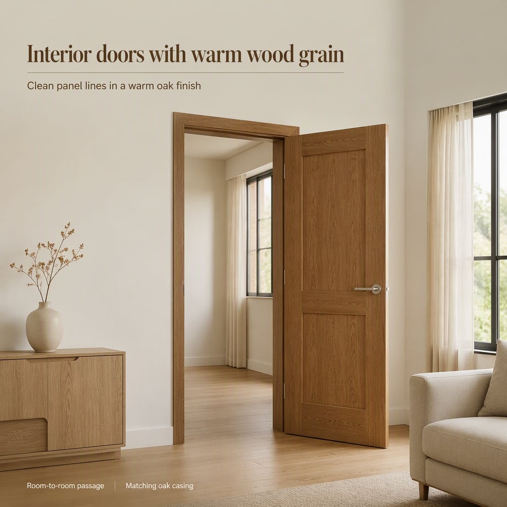 American-style Interior Wooden Door Stable Structure Moisture Resistant Wood Door For Home Bedroom Decoration in USA