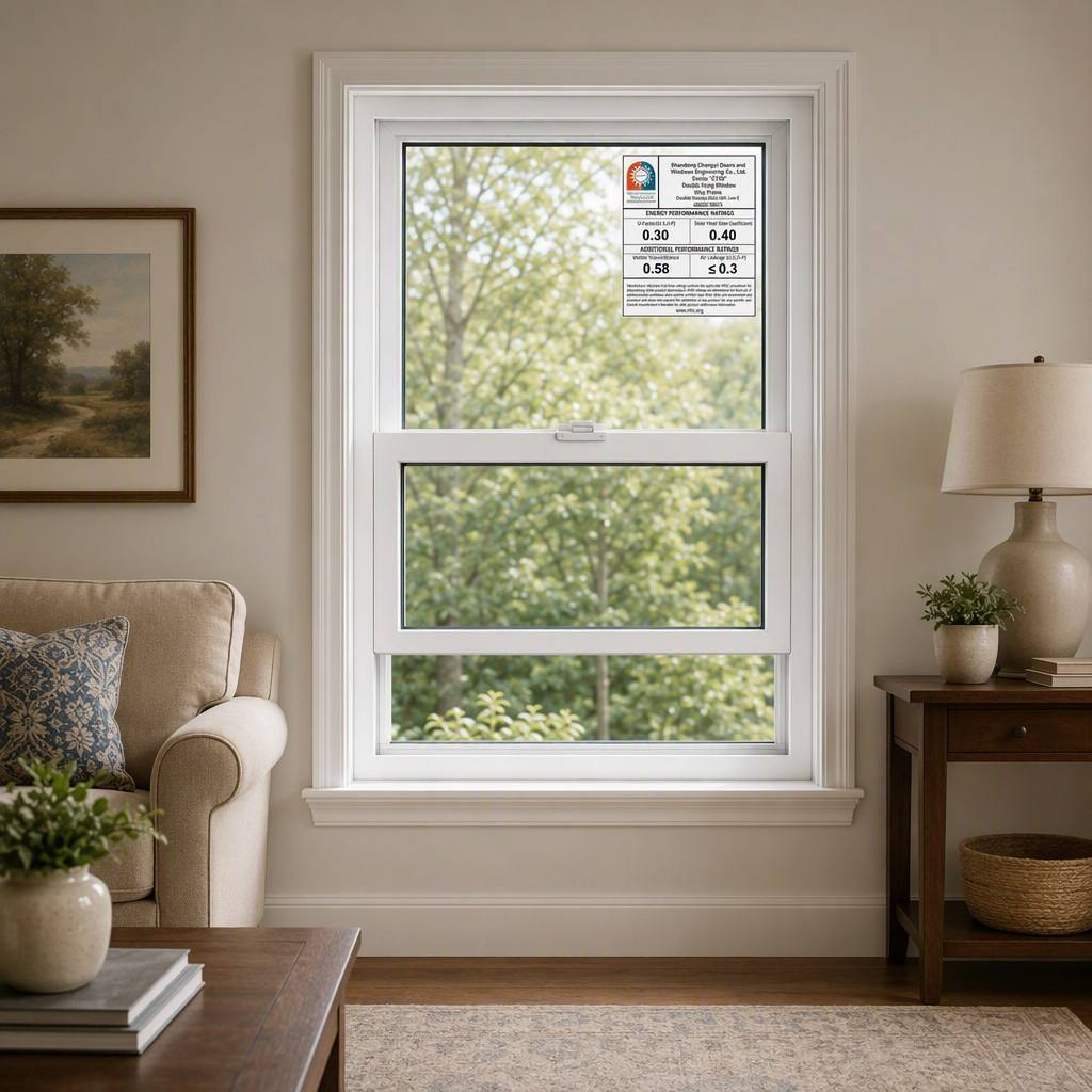 Vinyl Single Hung Window Weather Proof Insulated Glass For Residential House Renovation And Decoration In New Jersey