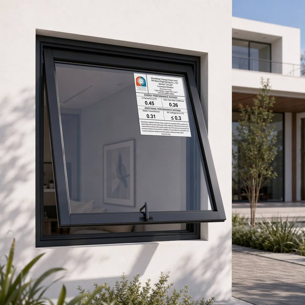 Thermal Break Aluminum Awning Window Sound Insulation  For Villa Residential Building Renovation High Performance 