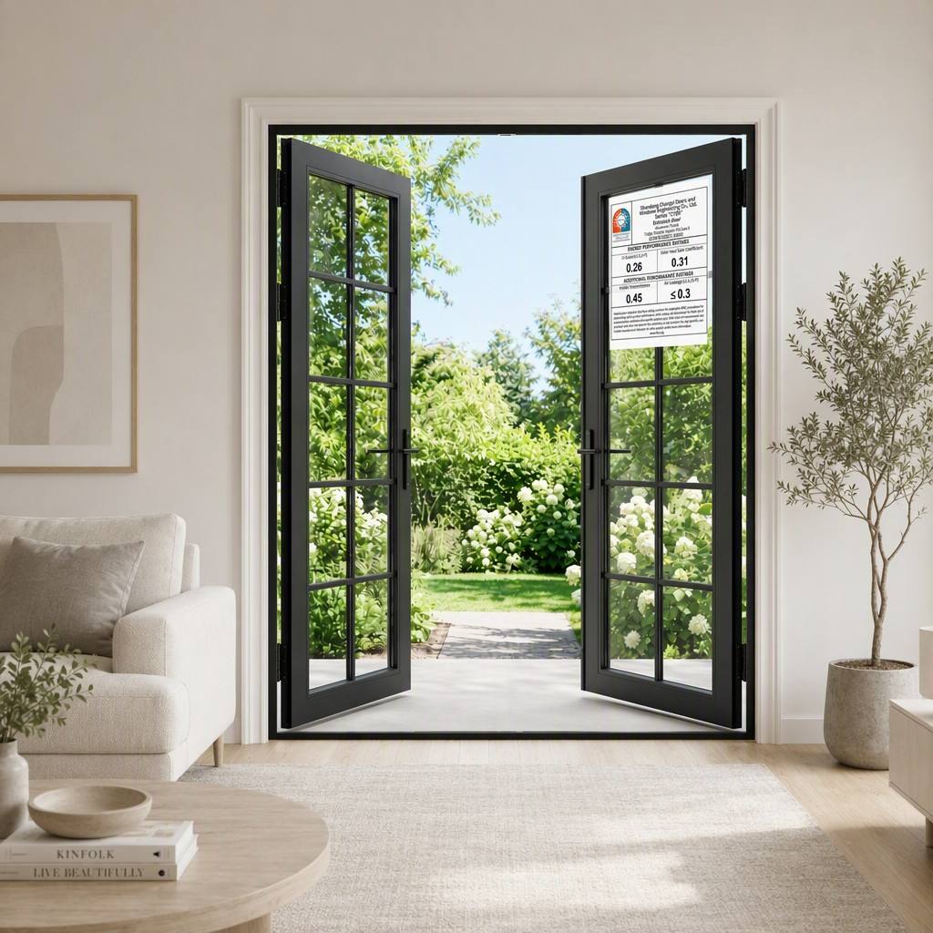 Aluminum Casement Door Equipped with multi-point locking hardware and a reinforced frame for enhanced security and long-term durability.