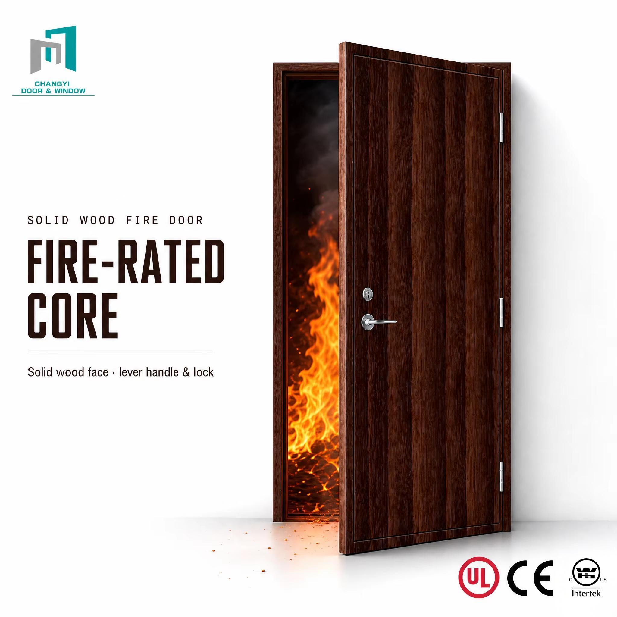Factory Custom Wooden Fireproof Door WHI Certified   For  Apartment  Interior Doors in Canada 