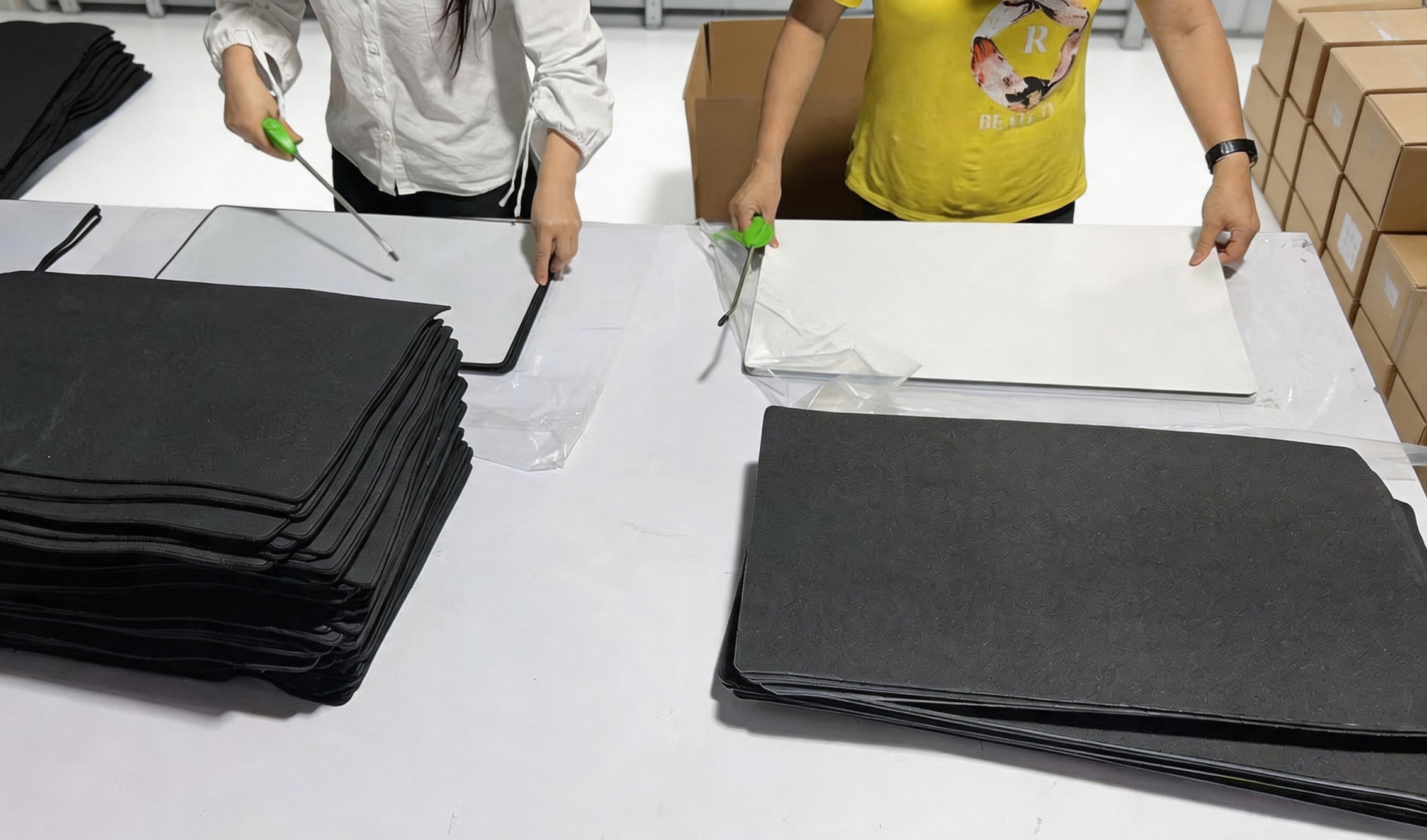 Inspect the blank mat