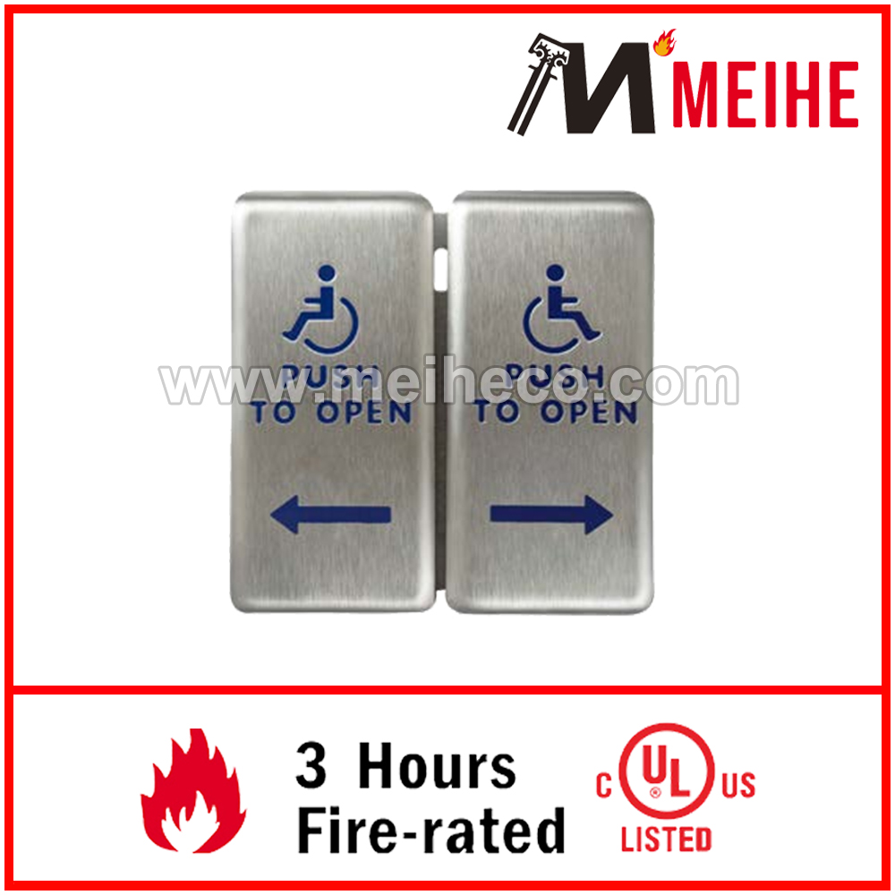 placa de pressão para vestíbulo adaptado para pessoas com deficiência, design industrial 10PBVE, fabricada em aço inoxidável e alumínio, com 1 ano de garantia.