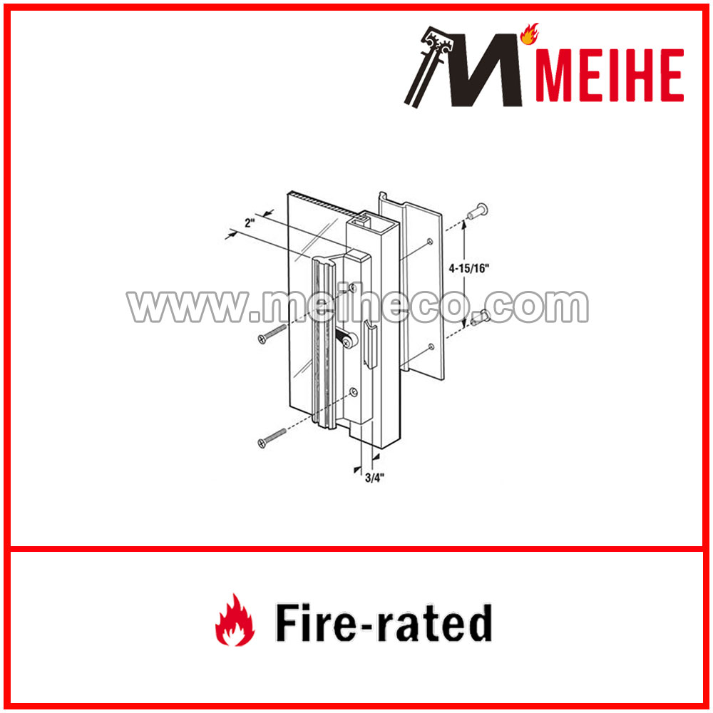 C 1005 Modern Design Aluminum Handle Set with Clamp Latch for Patio Doors for Hotel Use
