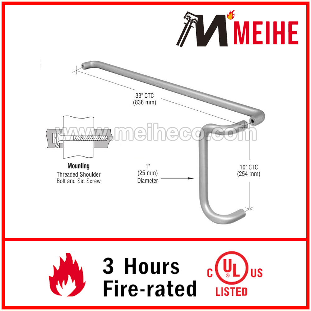 PH174+PB031 Offset Pull Handle Double Bend Push Bar Set