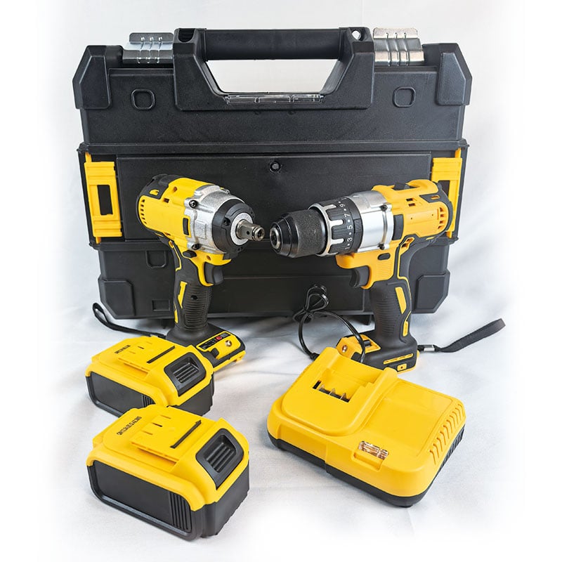 Two-in-one lithium battery tool set drill and wrench