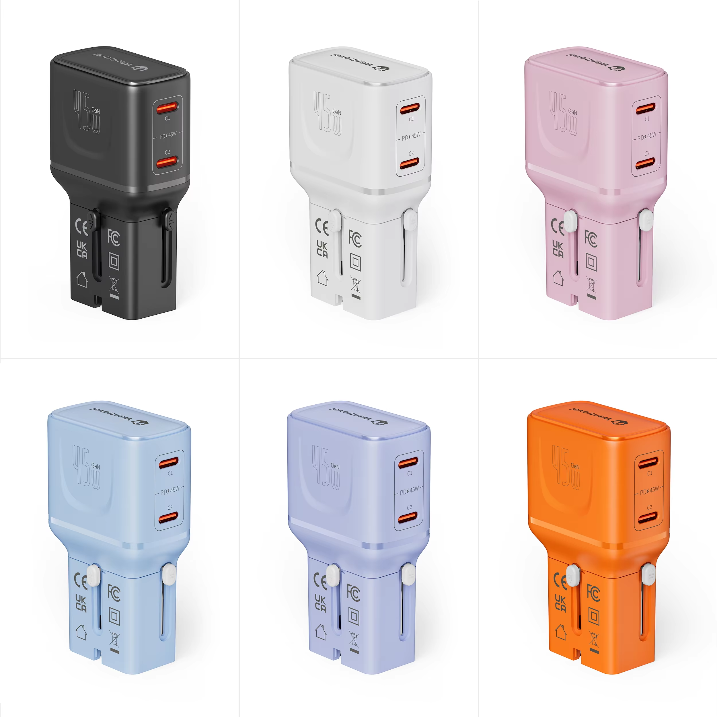 5For PD45W Mini All-in-One PD 3.0 Laptop Travel Plug Adapter Dual Fast Charging Ports Fire Retardant Electric Universal.png