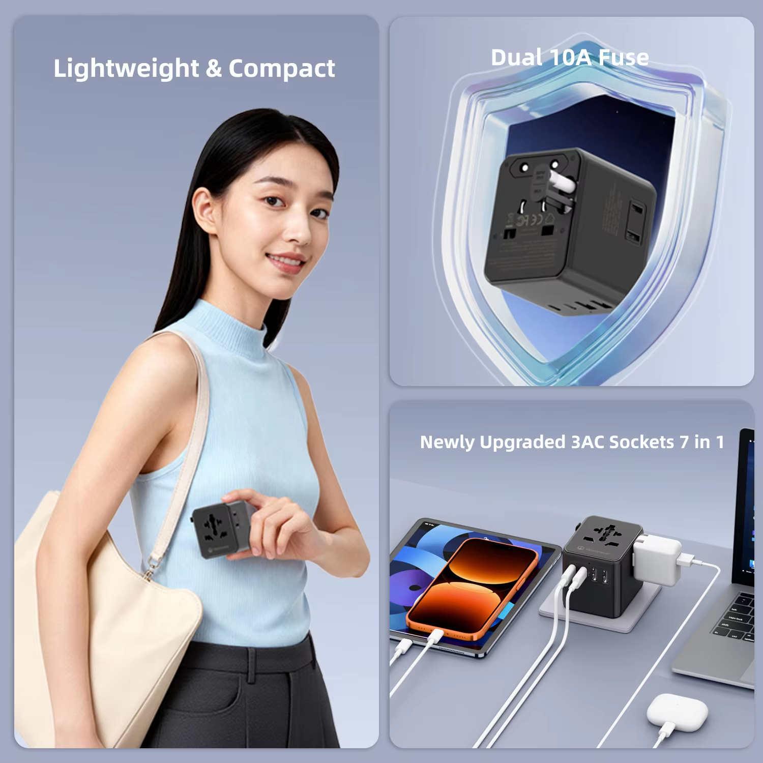 2Wontravel Factory Hot Selling High Quality Universal Travel Adapter 3AC Sockets Dual USB Type-C Laptop Earphone Multi Plug.png