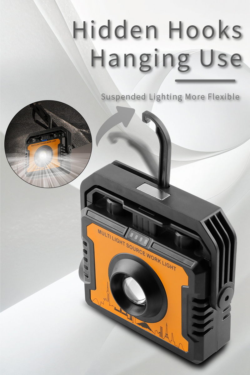 solar rechargeable camping light with stand hook  power bank usb type c-8
