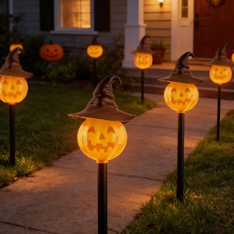 patented solar pumpkin light garden illumination-1