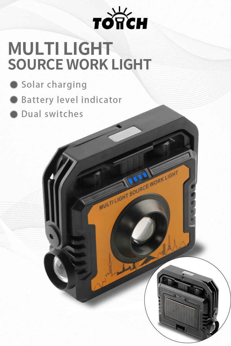 solar rechargeable camping light with stand hook  power bank usb type c-12